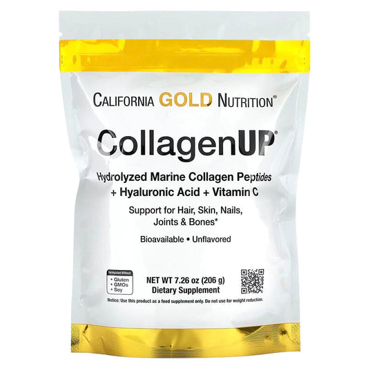 California Gold Hydrolyzed Marine Collagen Peptides with Hyaluronic Acid + Vit C 206g/464g/1kg