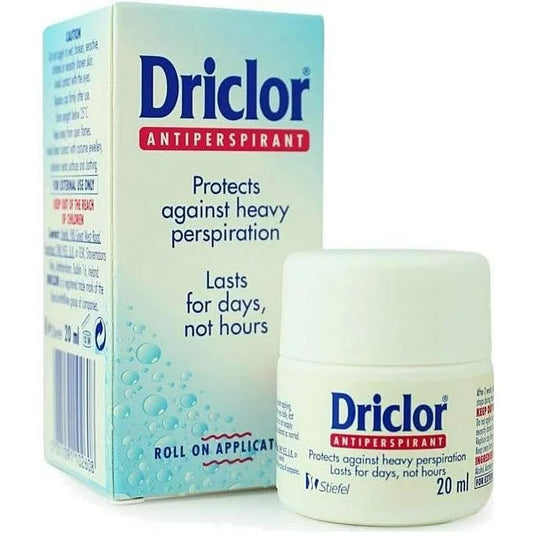 Driclor Deodorant Antiperspirant Roll On - 20ml Original UK Made Formula