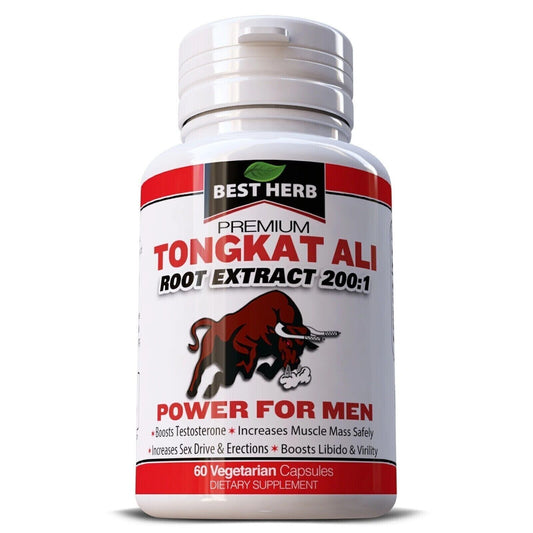 Best Herb Longjack 100% Pure Organic Tongkat  - 60 Capsules 200:1